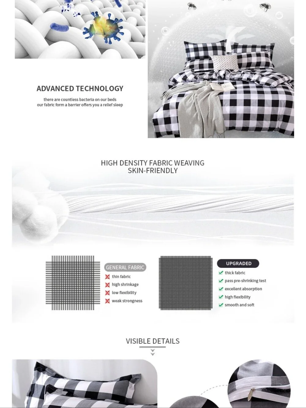buffalo plaid queen duvet covrer set
